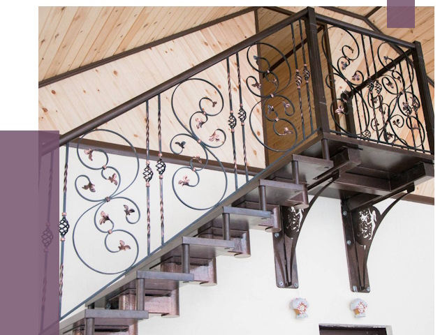 Кованые лестницы в Южноуральске от 85301 руб. под ключ