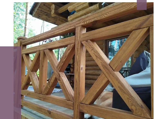 Деревянные перила под ключ в Южноуральске от 8202 руб. 