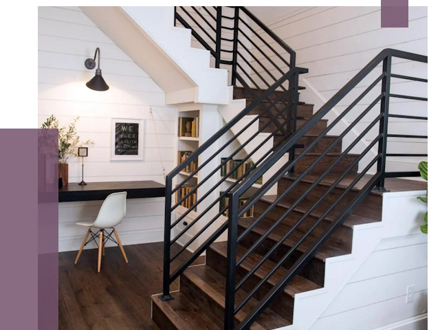 Перила для лестницы в доме в Южноуральске от 7929 руб. — ПРОЛЁТ-Жрк