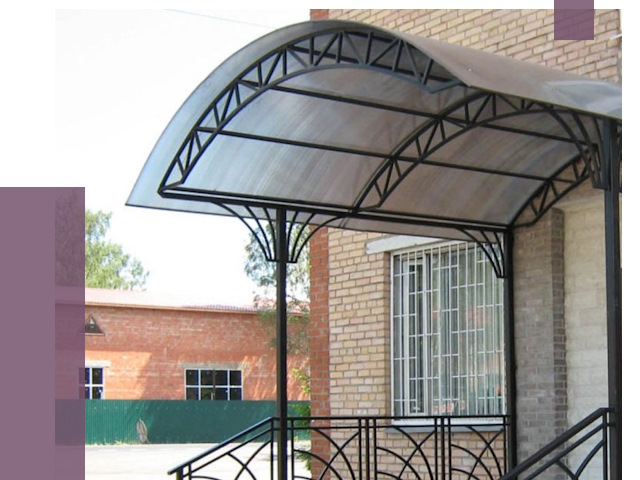 Металлические навесы и козырьки в Южноуральске от 13670 руб.