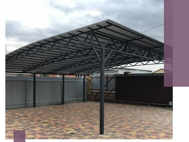 Недорогие навесы под ключ в Южноуральске — изготовление и монтаж