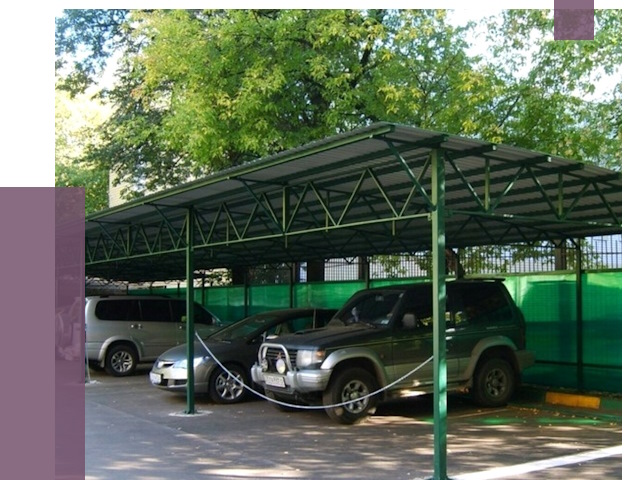 Навесы для парковки в Южноуральске от 85848 руб. заказать | ПРОЛЁТ-Жрк