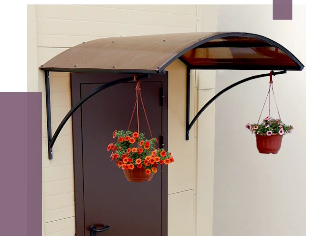 Козырьки над входом в Южноуральске от 15857 руб.  | ПРОЛЁТ-Жрк