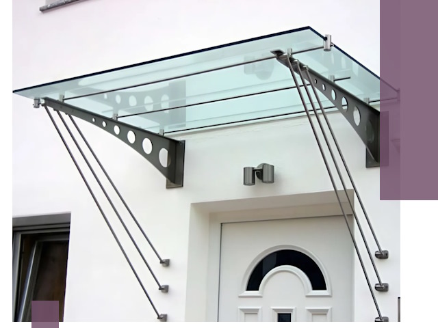 Козырьки над входом под ключ в Южноуральске — изготовление и монтаж