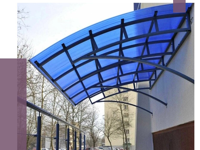 Козырьки из поликарбоната в Южноуральске от 4593 руб. под ключ | ПРОЛЁТ-Жрк