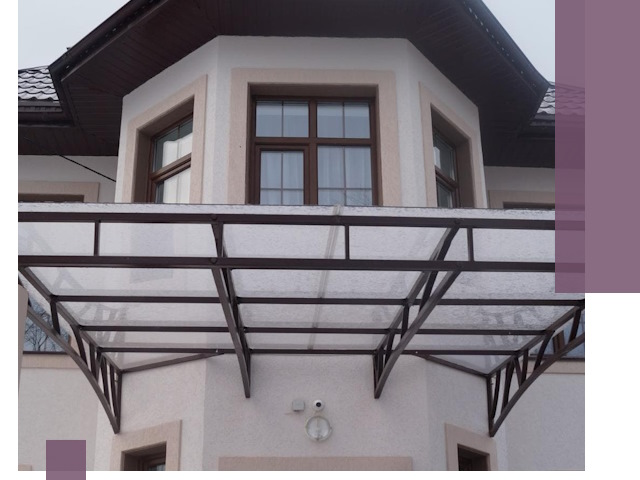 Козырьки из поликарбоната под ключ в Южноуральске