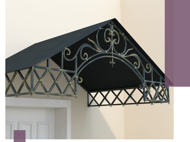 Двускатные металлические козырьки под ключ в Южноуральске