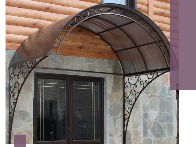 Арочные козырьки под ключ в Южноуральске: изготовление и монтаж